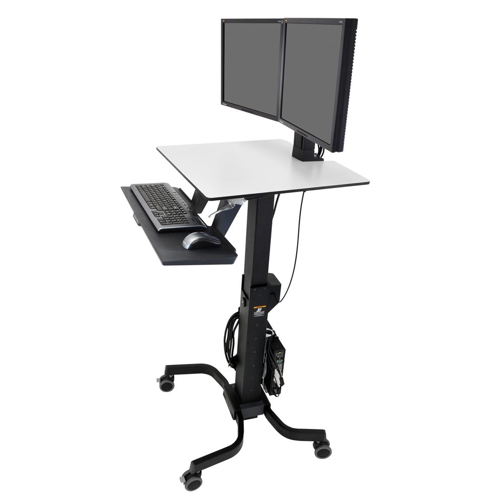 WorkFit-C，型雙顯移動工作站坐站兩用工作站 24-214-085